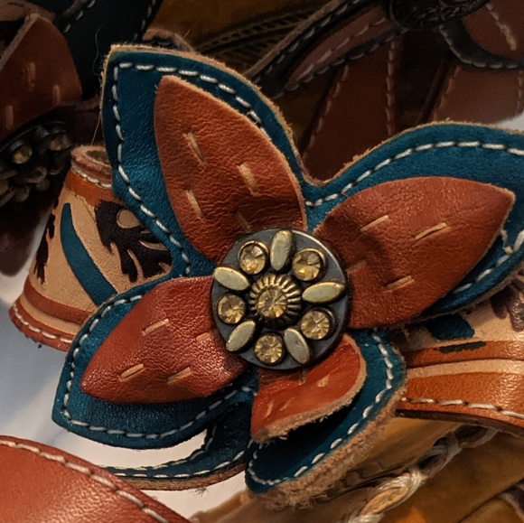 🔥TRENDING Elite by Corkys Poppy Handcrafted Leather Wedge Women's Size 10* - Picture 6 of 12